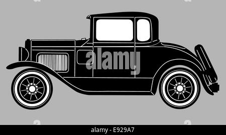 Retro-Auto auf grauem Hintergrund Stockfoto