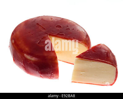 Runde Wachs bedeckt holländischen Edamer Gouda Käse Stockfoto