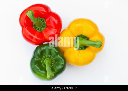 drei bunte Paprika Stockfoto