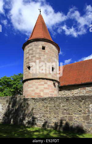 mittelalterlichen Stadtmauer von Wolframs-Eschenbach Stockfoto