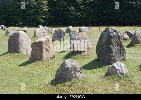 Alten Stein Viking Gräber in Aalborg Stockfoto
