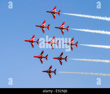 Der Royal Airforce (RAF) rote Pfeile Kunstflug anzeigen team Stockfoto