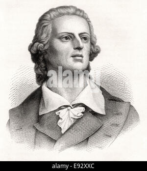 Friedrich Schiller (1759-1809), deutscher Dichter, Philosoph, Historiker und Dramatiker, Gravur, 1873 Stockfoto