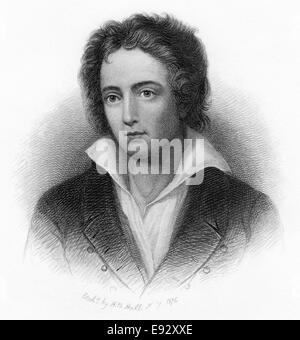 Percy Bysshe Shelley (1792-1822), englischer Dichter, Gravur, 1876 Stockfoto