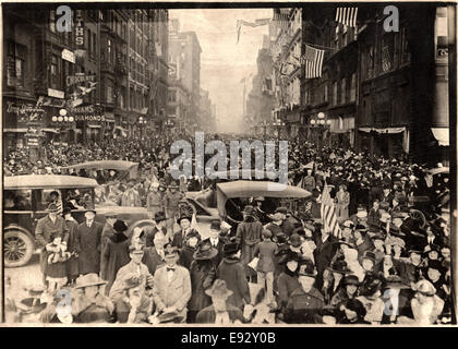 WWI Siegesfeier, New York City, USA, 11. November 1918 Stockfoto