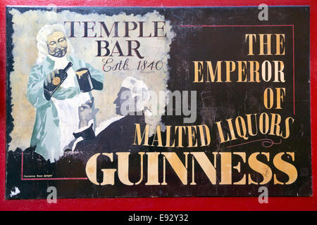 Temple Bar Straßenschild in Dublin, Irland. Stockfoto