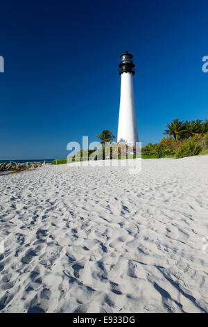 SAND STRAND LEUCHTTURM CAPE FLORIDA STATE PARK KEY BISCAYNE MIAMI FLORIDA USA Stockfoto