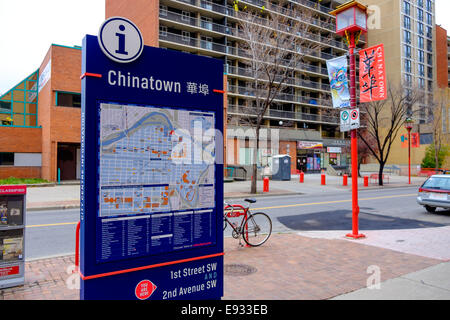Chinatown in Calgary, Alberta, Kanada am 1st Street Southwest und Second Avenue Southwest Stockfoto