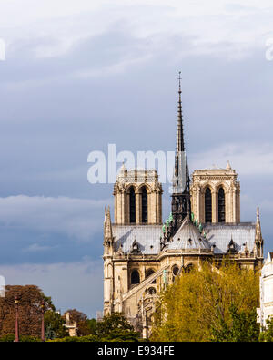 Ansicht von hinten Kathedrale Notre Dame, Paris, Frankreich Stockfoto