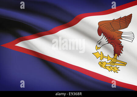 Flagge weht der Wind-Serie - Amerikanisch-Samoa Stockfoto