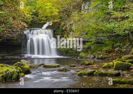 Herbst im Westen Burton verliebt sich in das Dorf West Burton, Yorkshire Dales National Park, Yorkshire, England, UK Stockfoto