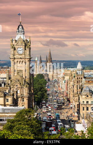 Princes Street in Edinburgh, Schottland Stockfoto