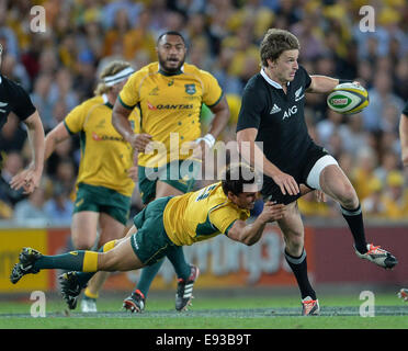 Suncorp Stadium, Brisbane, Australien. 18. Oktober 2014. Qantas Wallabies gegen die All Blacks im Suncorp Stadium Beldisloe Cup Rugby. BEAUDEN BARRETT die All Blacks gewann eine enge durch nach dem Spielstand von 28-29 Credit: Action Plus Sport/Alamy Live News Stockfoto