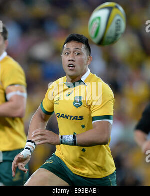 Suncorp Stadium, Brisbane, Australien. 18. Oktober 2014. Qantas Wallabies gegen die All Blacks im Suncorp Stadium Beldisloe Cup Rugby. CHRISTIAN LEALI'IFANO die All Blacks gewann eine enge durch nach dem Spielstand von 28-29 Credit: Action Plus Sport/Alamy Live News Stockfoto