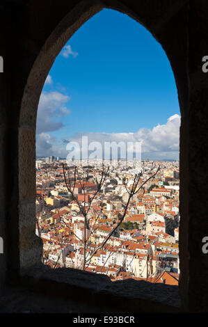 Vertikale Blick auf Lissabon. Stockfoto
