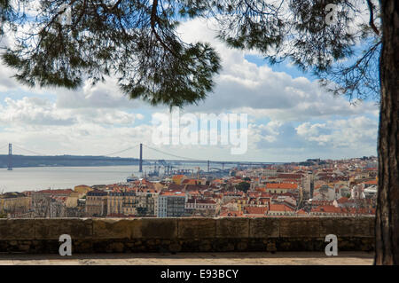 Horizontalen Blick über Lissabon. Stockfoto