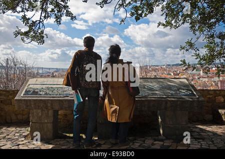 Horizontalen Blick über Lissabon. Stockfoto