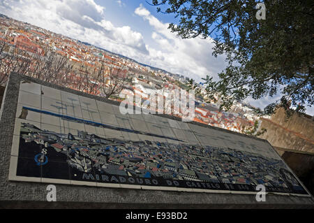 Horizontalen Blick über Lissabon. Stockfoto