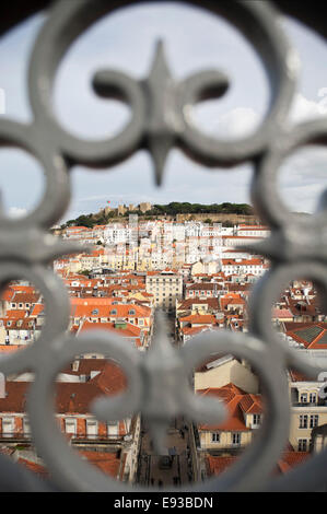 Vertikale Antenne Stadtbild von Lissabon. Stockfoto