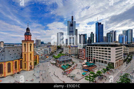 "Hauptwache", Frankfurt am Main Skyline - vorbei an & vorhanden Stockfoto