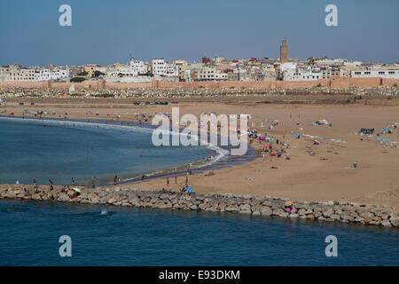 Strand in Rabat, Marokko Stockfoto