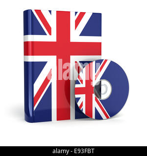 Englisch Buch in der Nationalflagge Abdeckung und CD. 3D Stockfoto