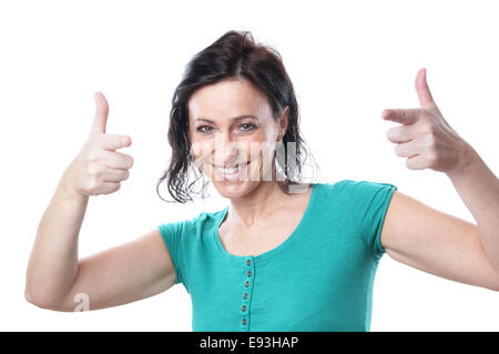 Reife Frau Herumspielen Stockfoto