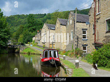 Becken in Rochdale Kanal, Hebden Bridge, West Yorkshire, England UK Stockfoto