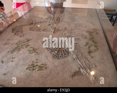 Heraion von Samos, großen Heiligtum der Göttin Hera, Samos Griechenland, ein UNESCO-Weltkulturerbe, Modell des Tempelgrundstücks Stockfoto