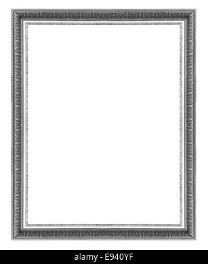 Alte Silber Antik Bilderrahmen isoliert auf weißem Hintergrund. Stockfoto