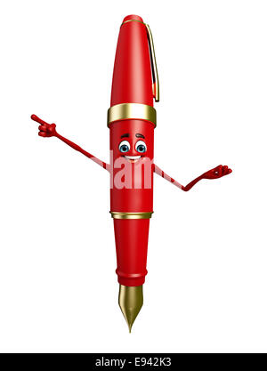 Cartoon Chatacter Stift zeigt Stockfoto