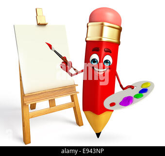 Cartoon Charakter der Bleistift malen Stockfoto