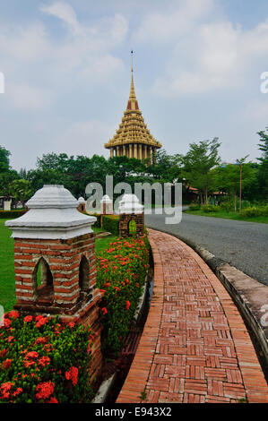 Der Fußabdruck Buddhas, Saraburi im alten Siam Park Stockfoto