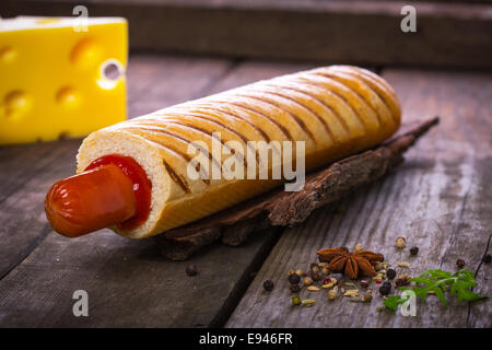 Französische Hot Dog grill Stockfoto