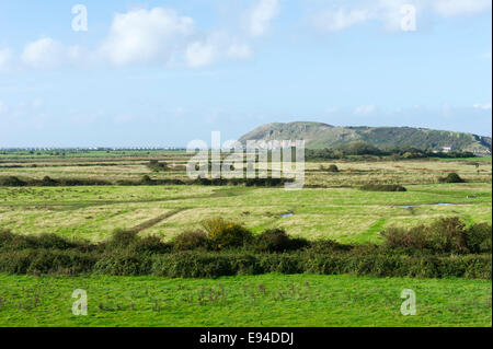 Blick vom aus bergauf in Richtung Brean unten, Weston-Super-Mare, Somerset Stockfoto