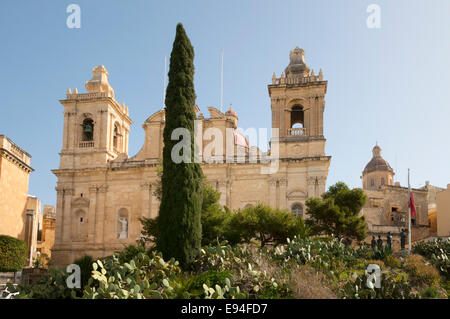 St Lawrence Collegiate Kirche in Birgu in der Nähe von Valetta, der Hauptstadt von Malta und die Kulturhauptstadt Europas 2018 Stockfoto