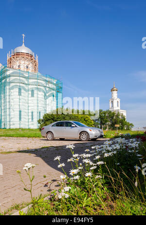 St. George's (Jurjew) Kloster in Weliki Nowgorod, Russland. Stockfoto