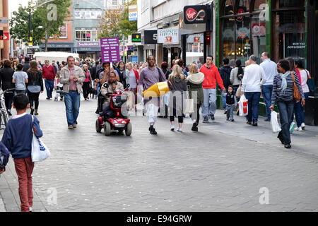 Hare-Krishna, Nottingham Stadtzentrum, UK. Stockfoto