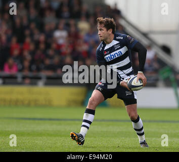 Salford, UK. 18. Oktober 2014. Danny Cipriani Sale Sharks - European Rugby Champions Cup - Sale Sharks vs Munster - AJ Bell Stadium - Salford - England 18. Oktober 2014 - Bild Simon Bellis/Sportimage. © Csm/Alamy Live-Nachrichten Stockfoto