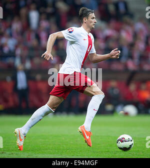 Warschau, UK. 14. Oktober 2014. Lukas Szukala von Polen - Polen vs. Schottland - UEFA Euro 2016 Qualifier - Nationalstadion - Warschau - 14.10.2014 Pic Philip Oldham/Sportimage. © Csm/Alamy Live-Nachrichten Stockfoto