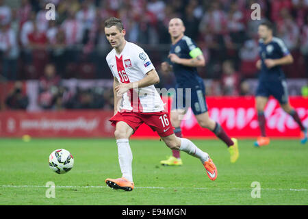 Warschau, UK. 14. Oktober 2014. Krzysztof Maczynski von Polen - Polen vs. Schottland - UEFA Euro 2016 Qualifier - Nationalstadion - Warschau - 14.10.2014 Pic Philip Oldham/Sportimage. © Csm/Alamy Live-Nachrichten Stockfoto