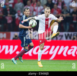 Warschau, UK. 14. Oktober 2014. Kamil Grosicki von Polen - Polen vs. Schottland - UEFA Euro 2016 Qualifier - Nationalstadion - Warschau - 14.10.2014 Pic Philip Oldham/Sportimage. © Csm/Alamy Live-Nachrichten Stockfoto