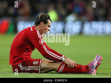 Cardiff, UK. 13. Oktober 2014. Gareth Bale von Wales - Euro 2016 Qualifying - Wales Vs Zypern - Cardiff City Stadium - Cardiff - Wales 13. Oktober 2014 - Bild Simon Bellis/Sportimage. © Csm/Alamy Live-Nachrichten Stockfoto