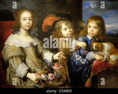 Pierre Mignard - die Kinder des Duc de Bouillion 1647 Stockfoto