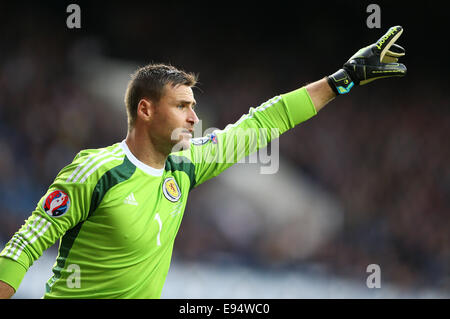 Glasgow, Vereinigtes Königreich. 11. Oktober 2014. David Marshall von Schottland - Euro 2016 Qualifying - Schottland Vs Georgien - Ibrox Stadium - Glasgow - Schottland 11. Oktober 2014 - © Simon Bellis/Sportimage/Csm/Alamy Live-Nachrichten Stockfoto