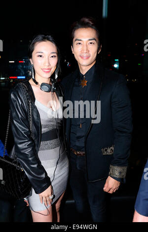 Seung-Heon Song besucht eine Promotion-Tätigkeit in Hong Kong, China am 17. Oktober 2014. Stockfoto