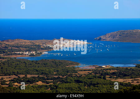 Blick vom Gipfel des Monte Toro (El Toro), Es Mercadal, Menorca, Balearen, Spanien Stockfoto