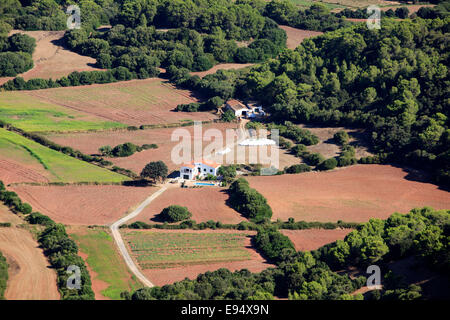 Blick vom Gipfel des Monte Toro (El Toro), Es Mercadal, Menorca, Balearen, Spanien Stockfoto