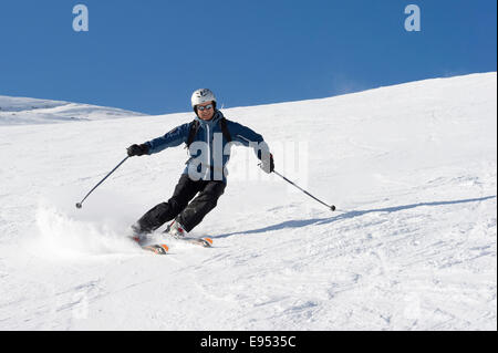 Skifahrer, Tignes, Val-d'Isère, Département Savoie, Alpen, Frankreich Stockfoto