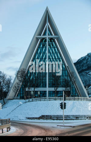 Eismeerkathedrale, Architekt Jan Inge Hovig, Tromso, Troms, Norwegen Stockfoto